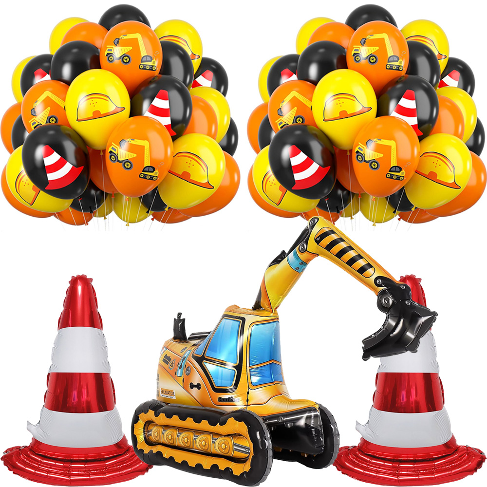 Heavy Equipment Birthday Theme - Konstrukcja 4D balony foliowe 12 cali