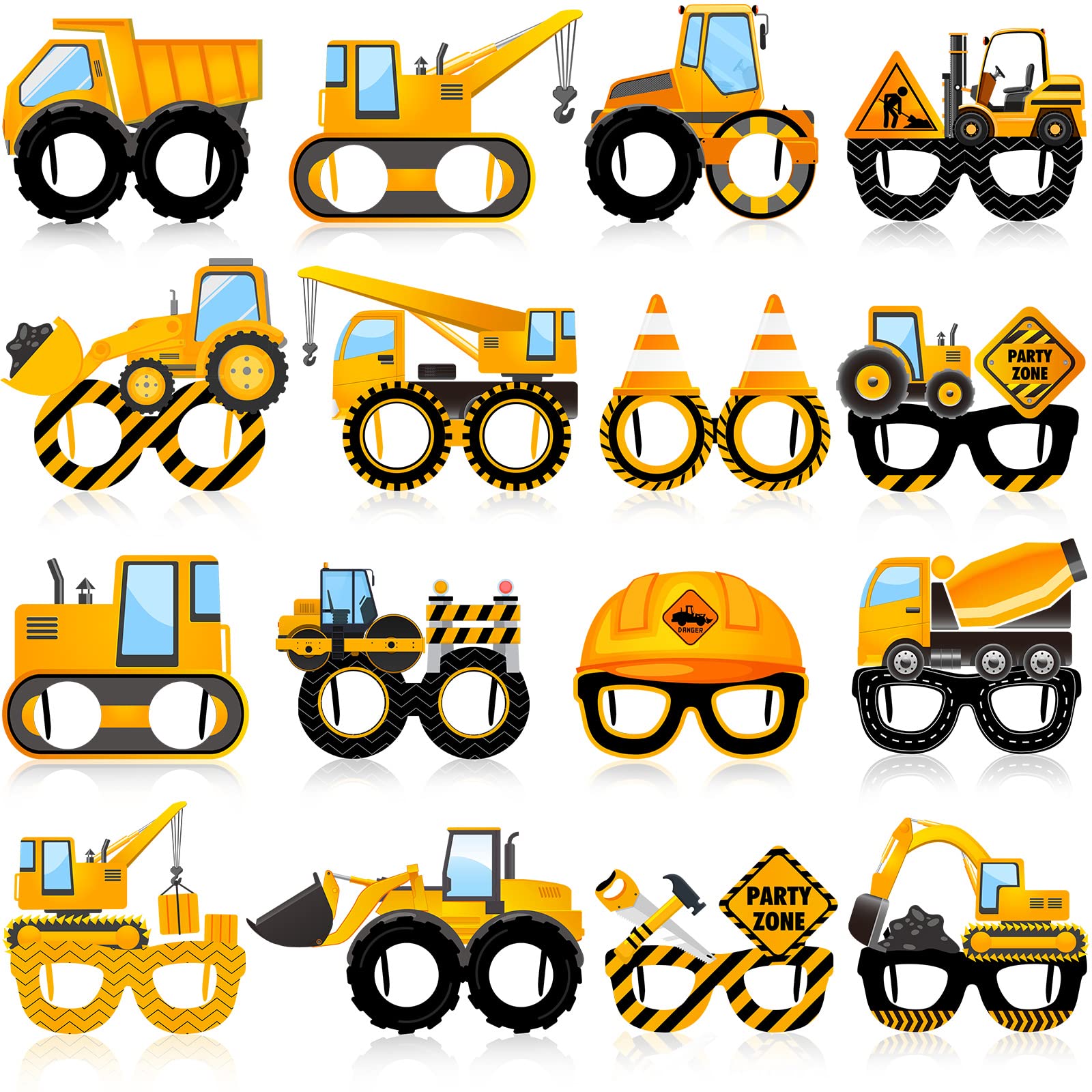12 szt. Okulary z motywem budo – Heavy Equipment Birthday Theme recenzja i cena