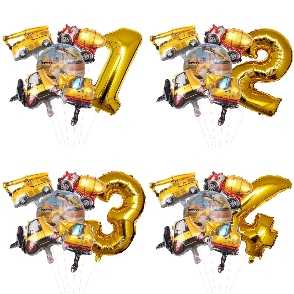 6-częściowy kartonowy balon sa – Heavy Equipment Birthday Theme recenzja i cena